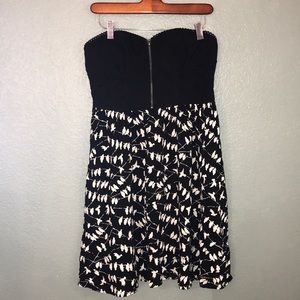 Strapless black and white dress